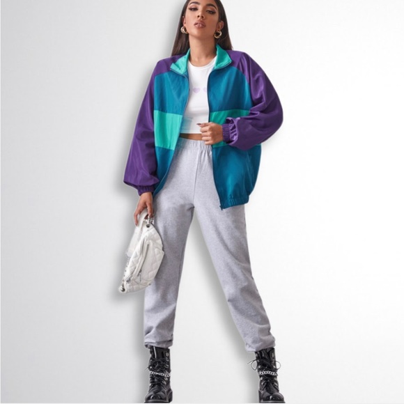 Colour Block Wind Breaker Fall Jacket Sz. Medium - Picture 5 of 8